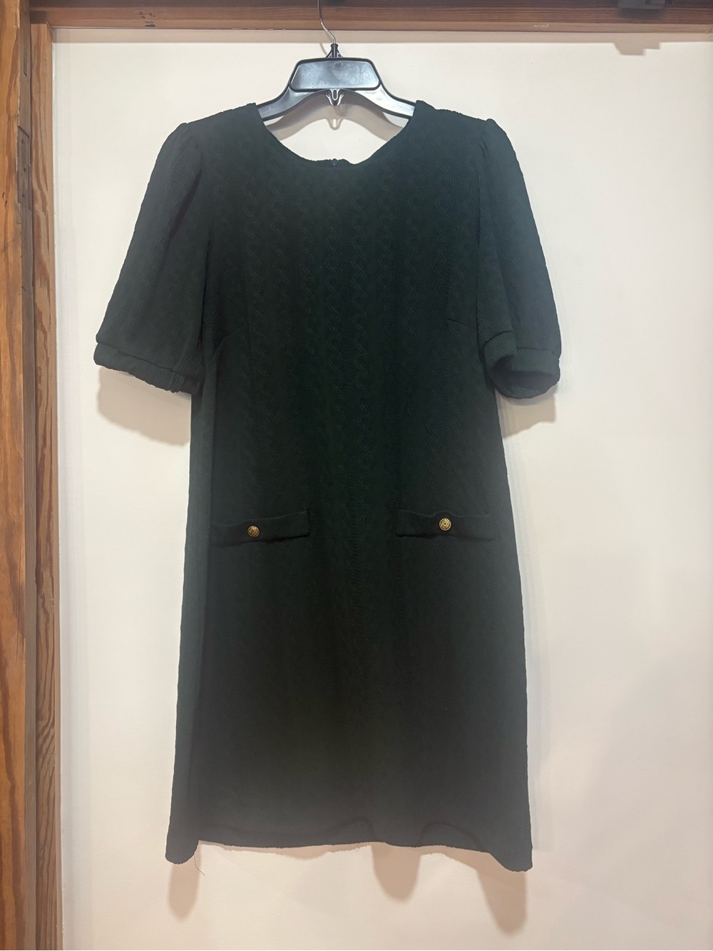 Jessica Howard Green Textured Short-Sleeve Midi Shift Dress